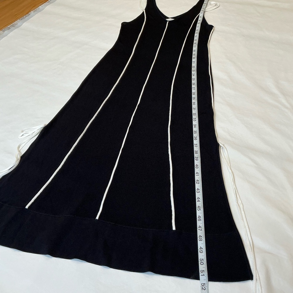 3.1 PHILLIP LIM V-Neck Tank Lux Viscose Midi Dress with Piping Trim Size Large - Picture 13 of 16